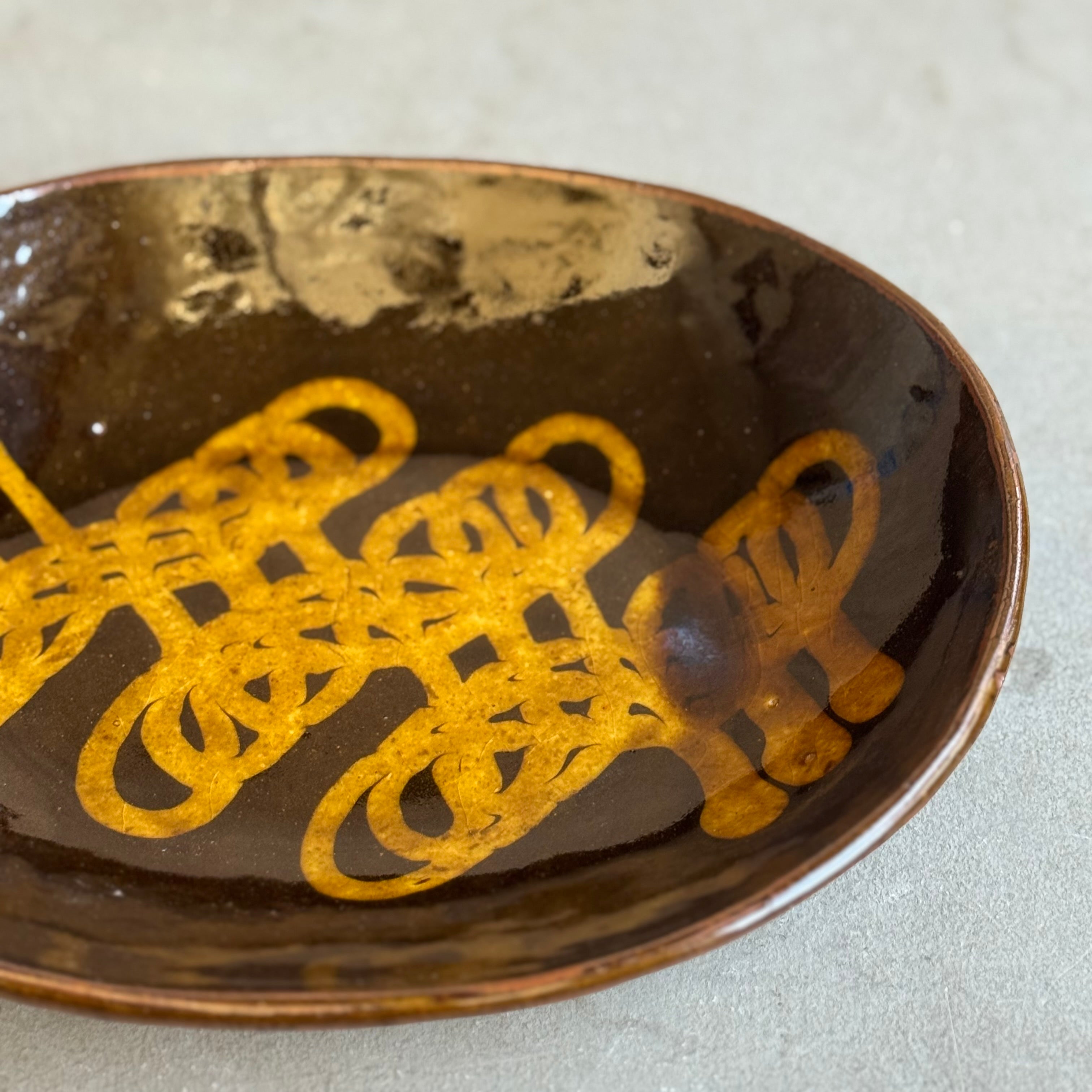 齊藤十郎/ スリップウェア カレー皿(楕円)