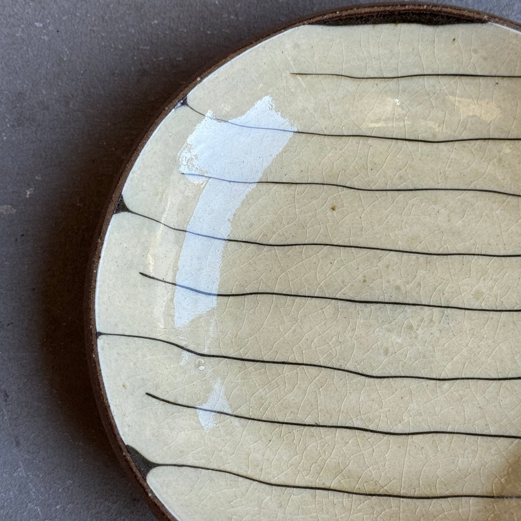 齊藤十郎/ スリップウェア ６寸皿(ボーダー)