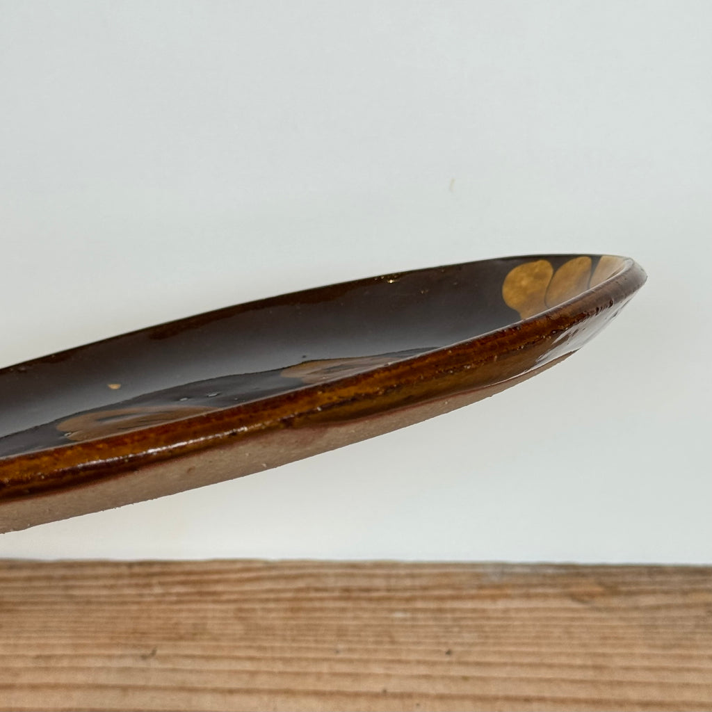 齊藤十郎/ スリップウェア楕円皿/c