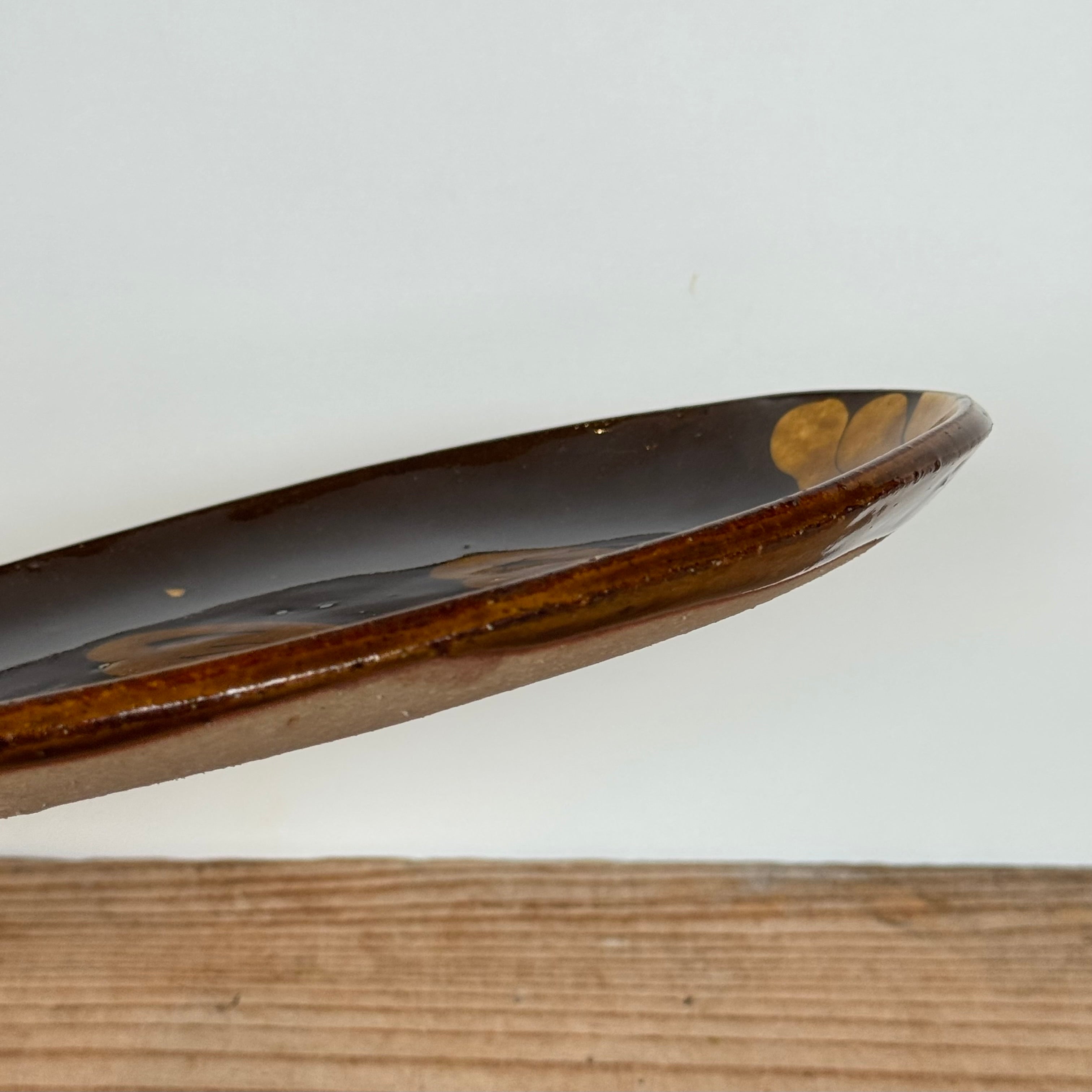 齊藤十郎/ スリップウェア楕円皿/c