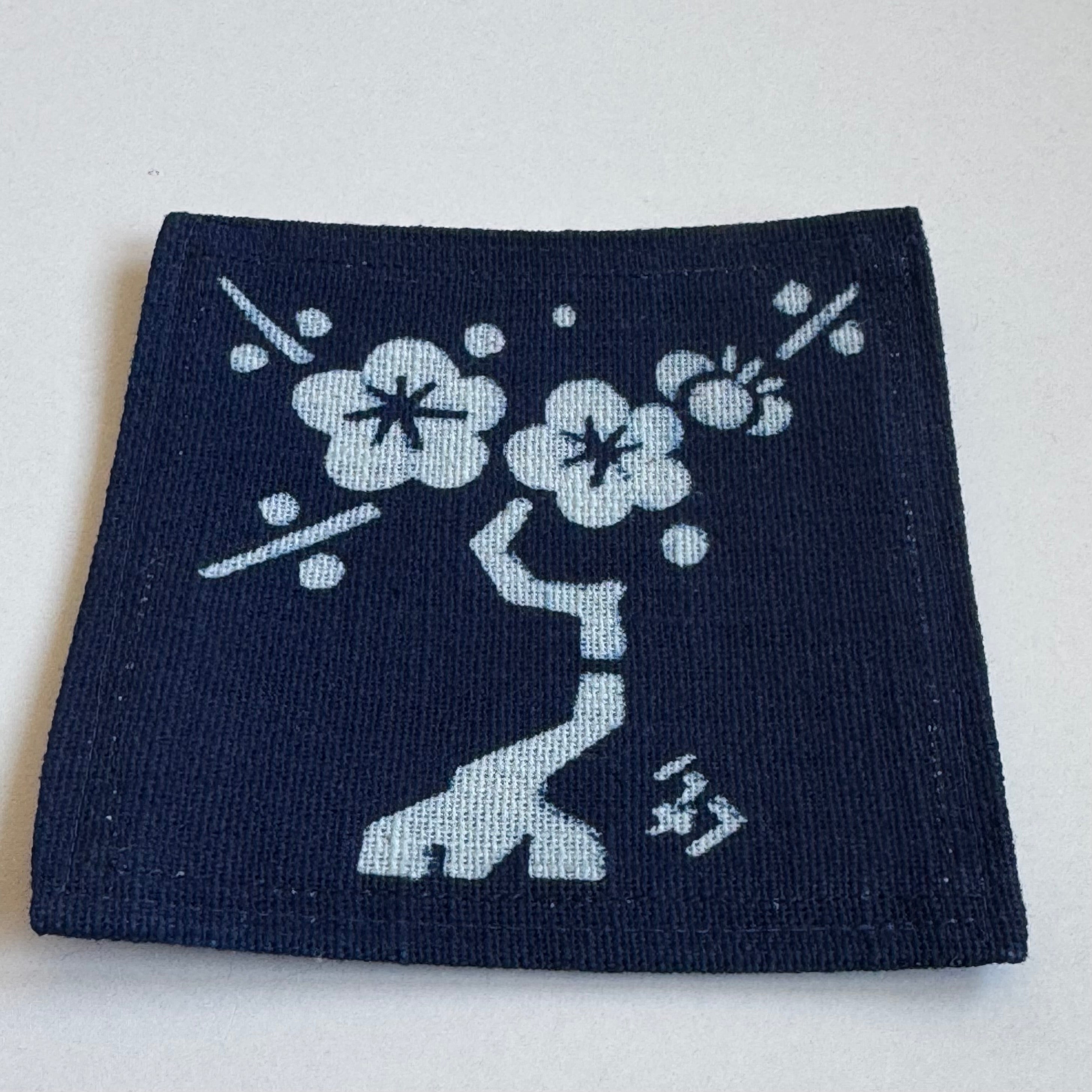 藍染コースター(白梅)