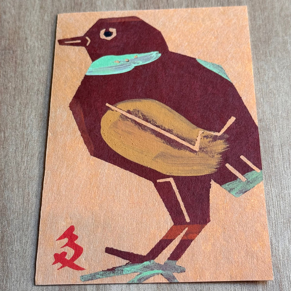 型染めハガキ(鳥)