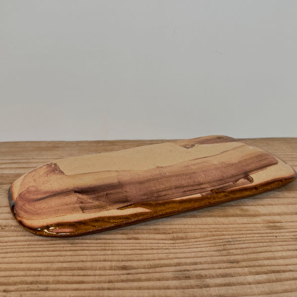 齊藤十郎/ スリップウェアさんま皿 /c