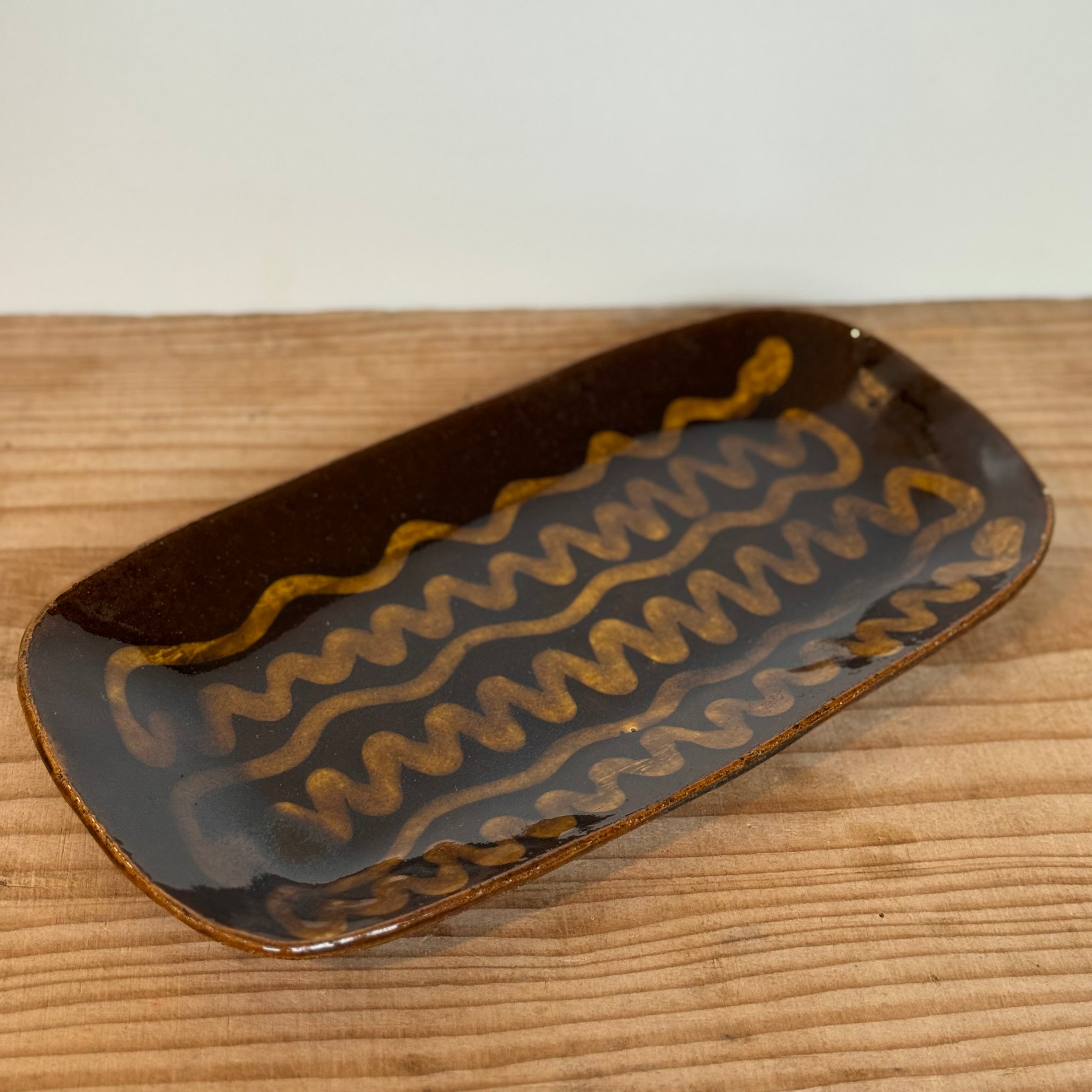 齊藤十郎/ スリップウェアさんま皿 /a