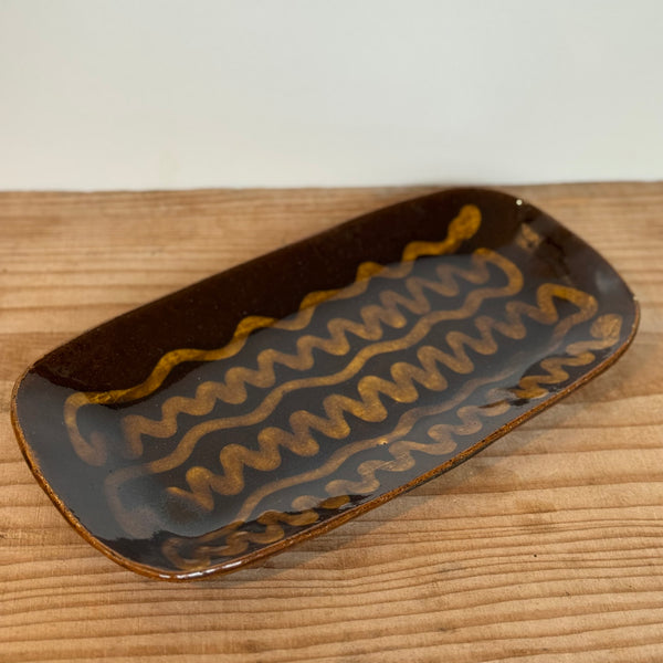 齊藤十郎/ スリップウェアさんま皿 /a