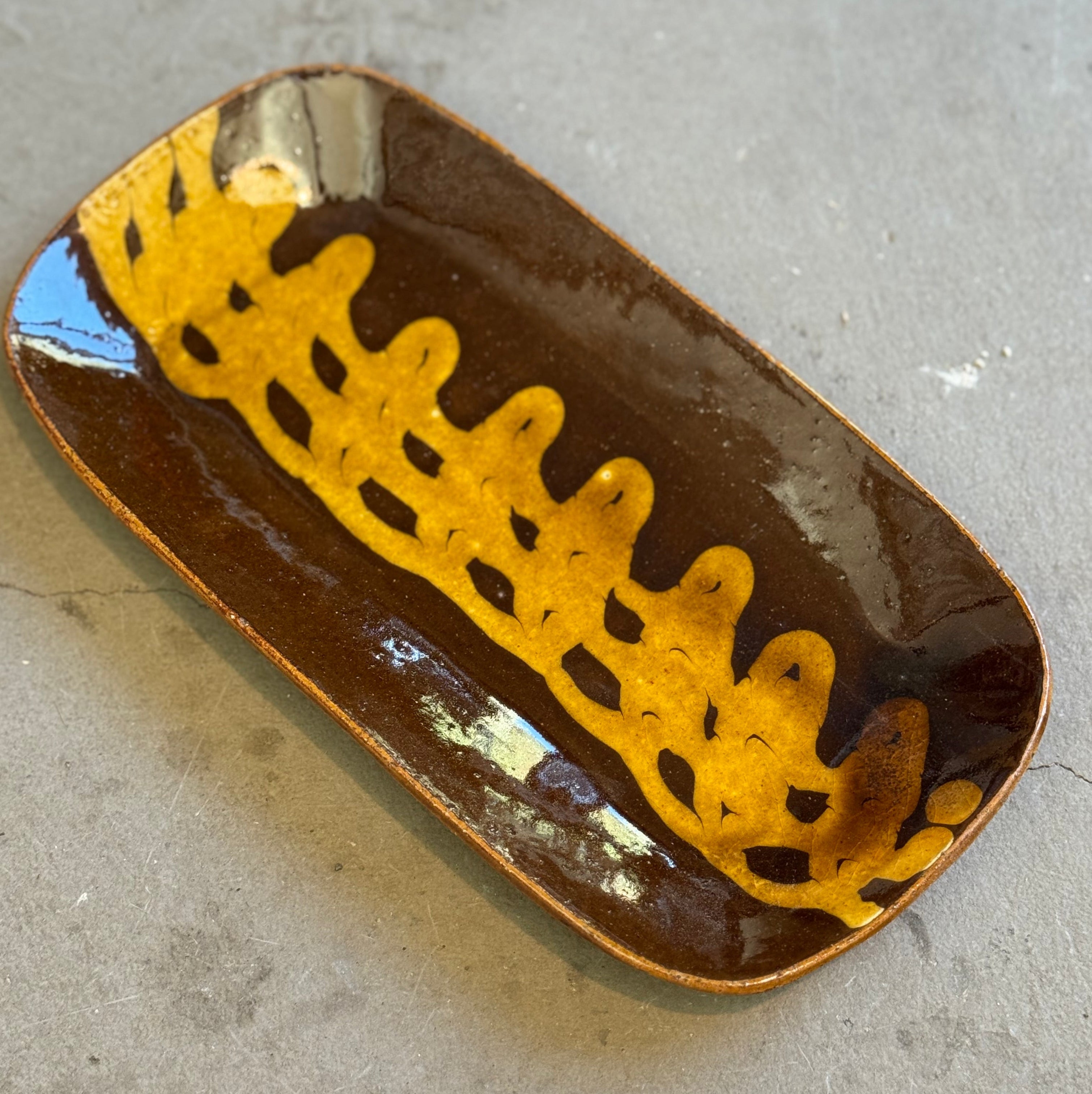 齊藤十郎/ スリップウェアさんま皿