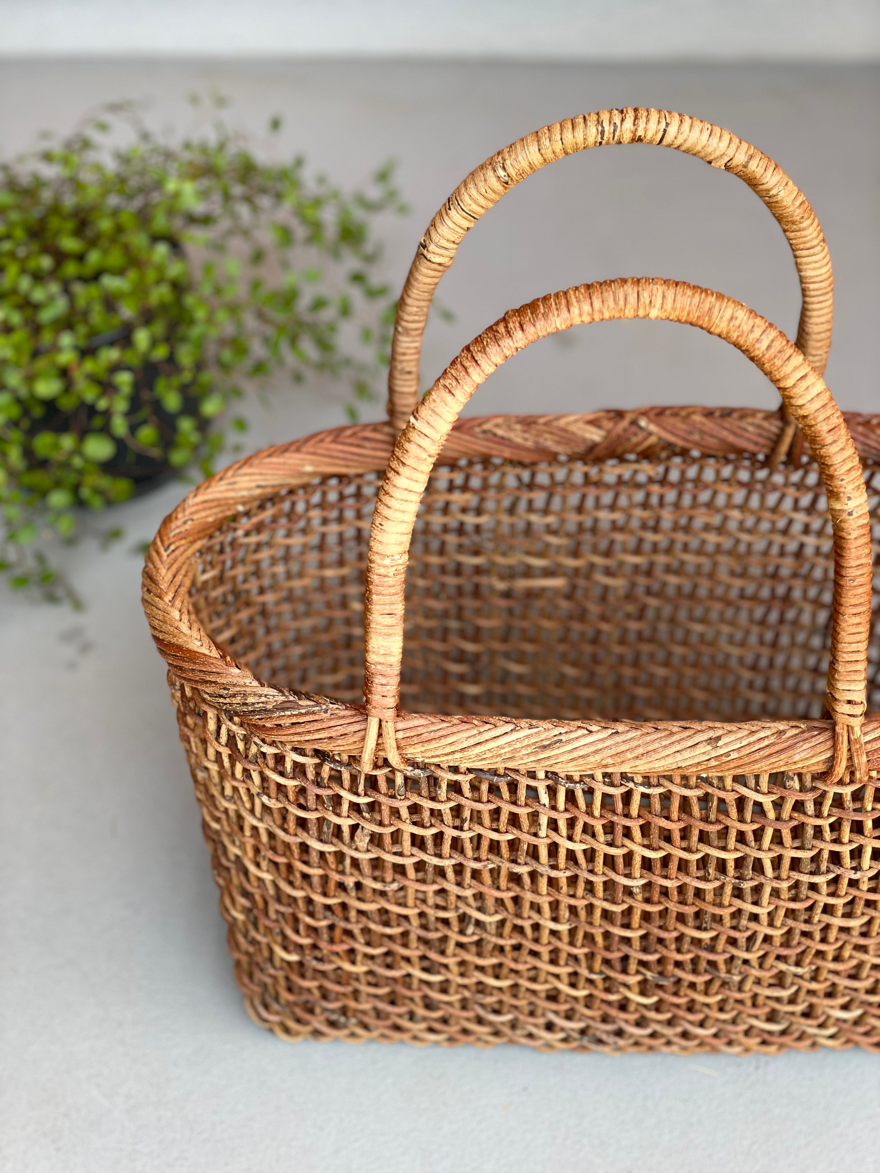 細目こだし編み9寸カゴ