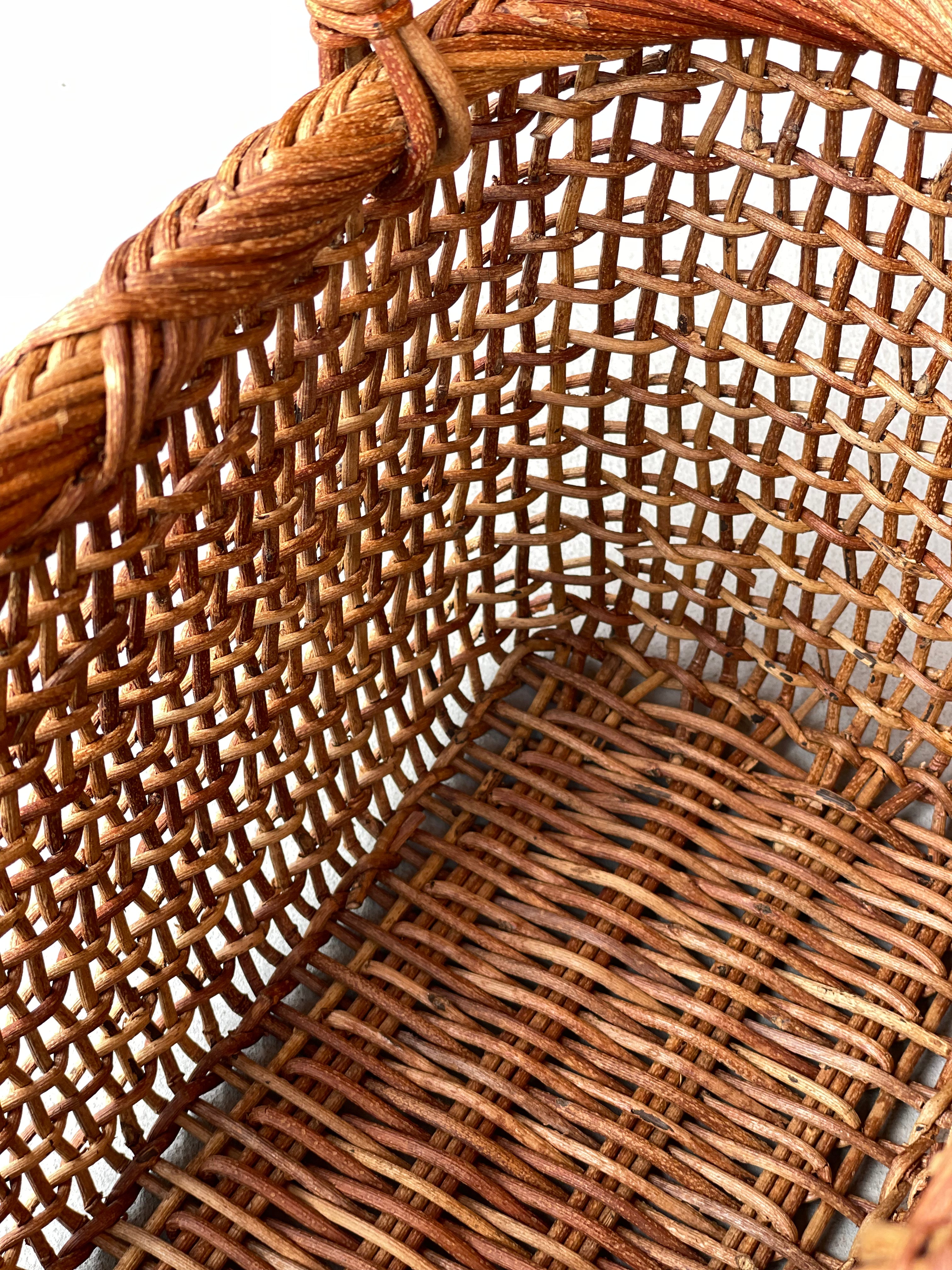 細目こだし編み７寸　あけびカゴ