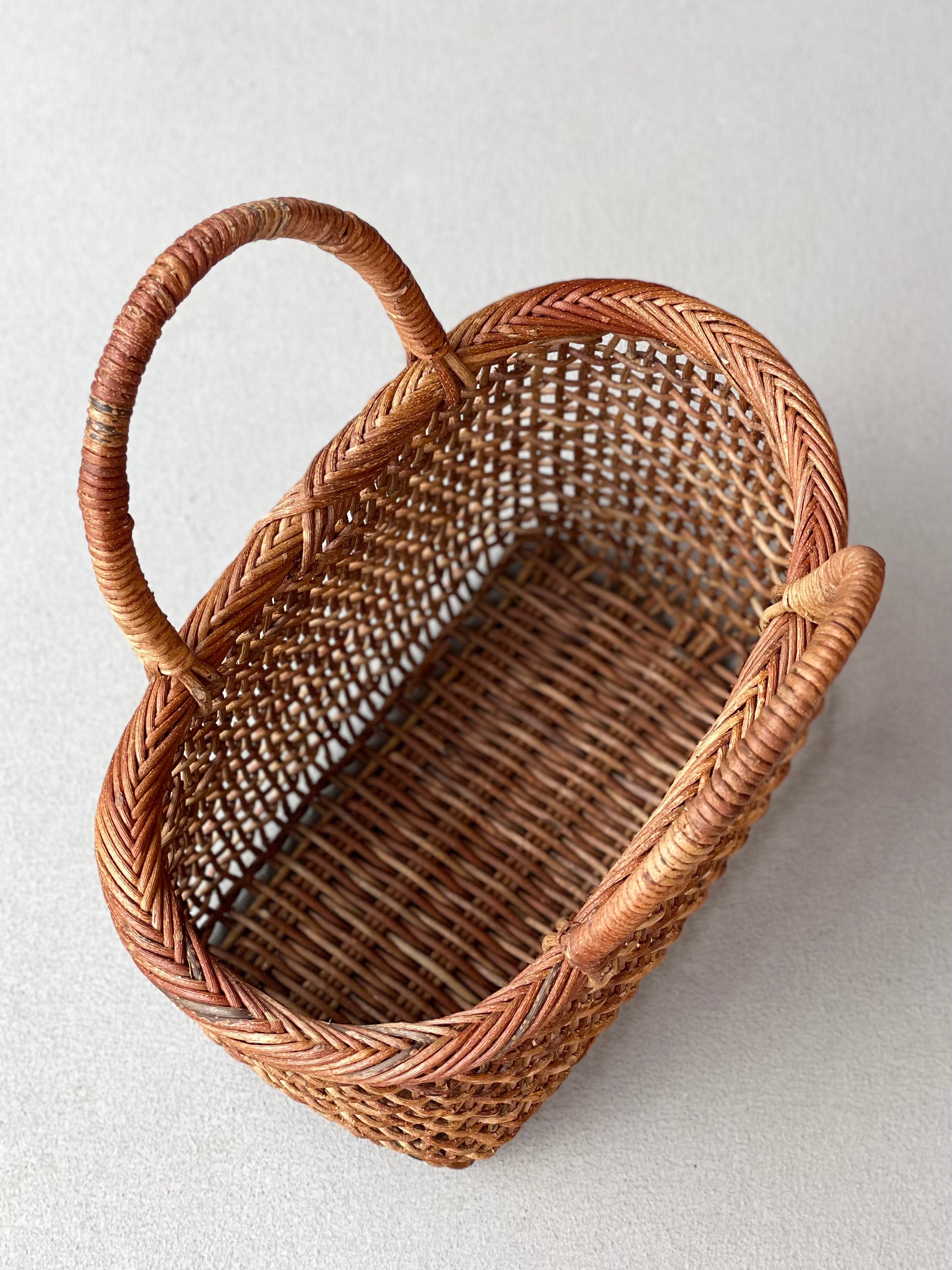 細目こだし編み７寸　あけびカゴ