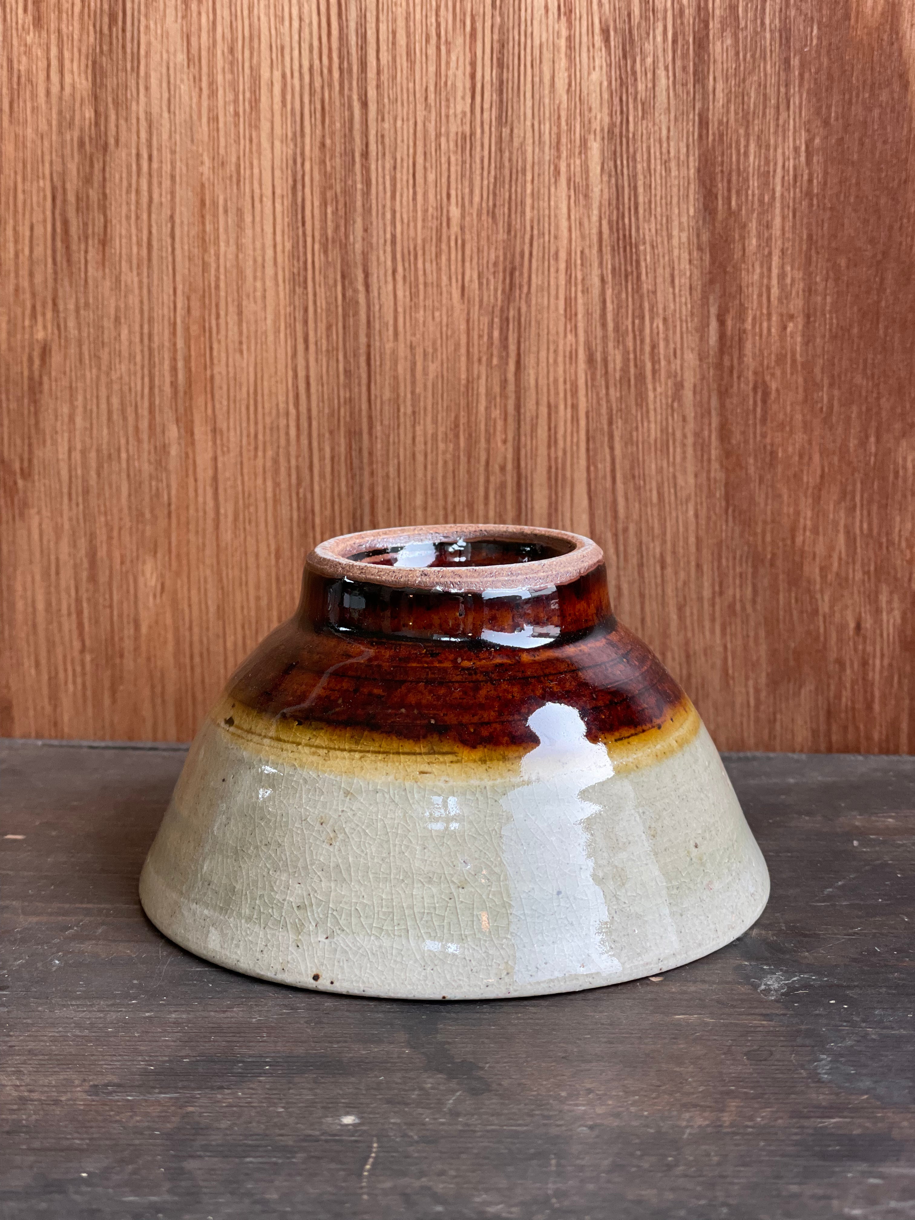 飯碗（飴釉掛分け・小）