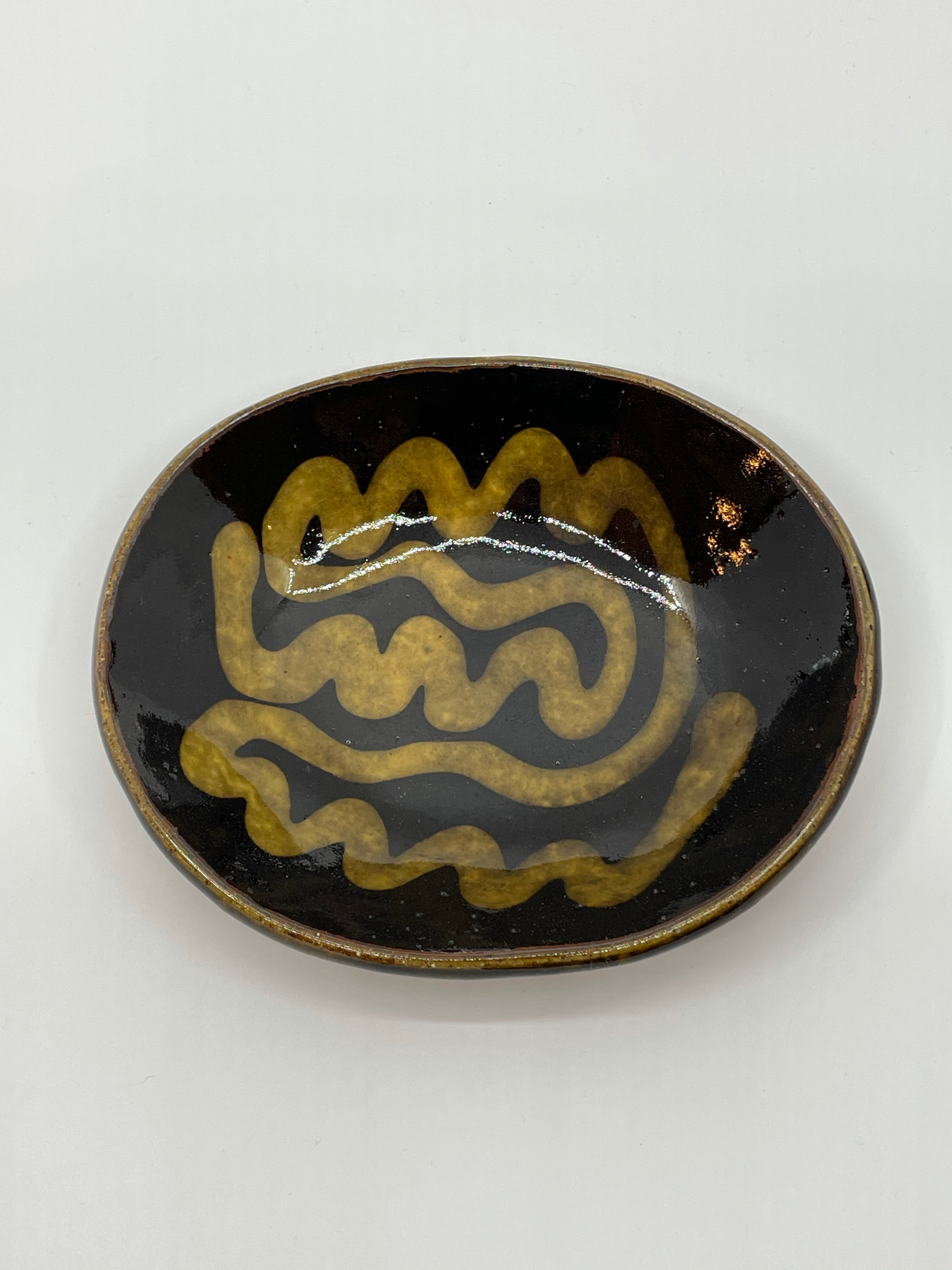 スリップウエア楕円皿1