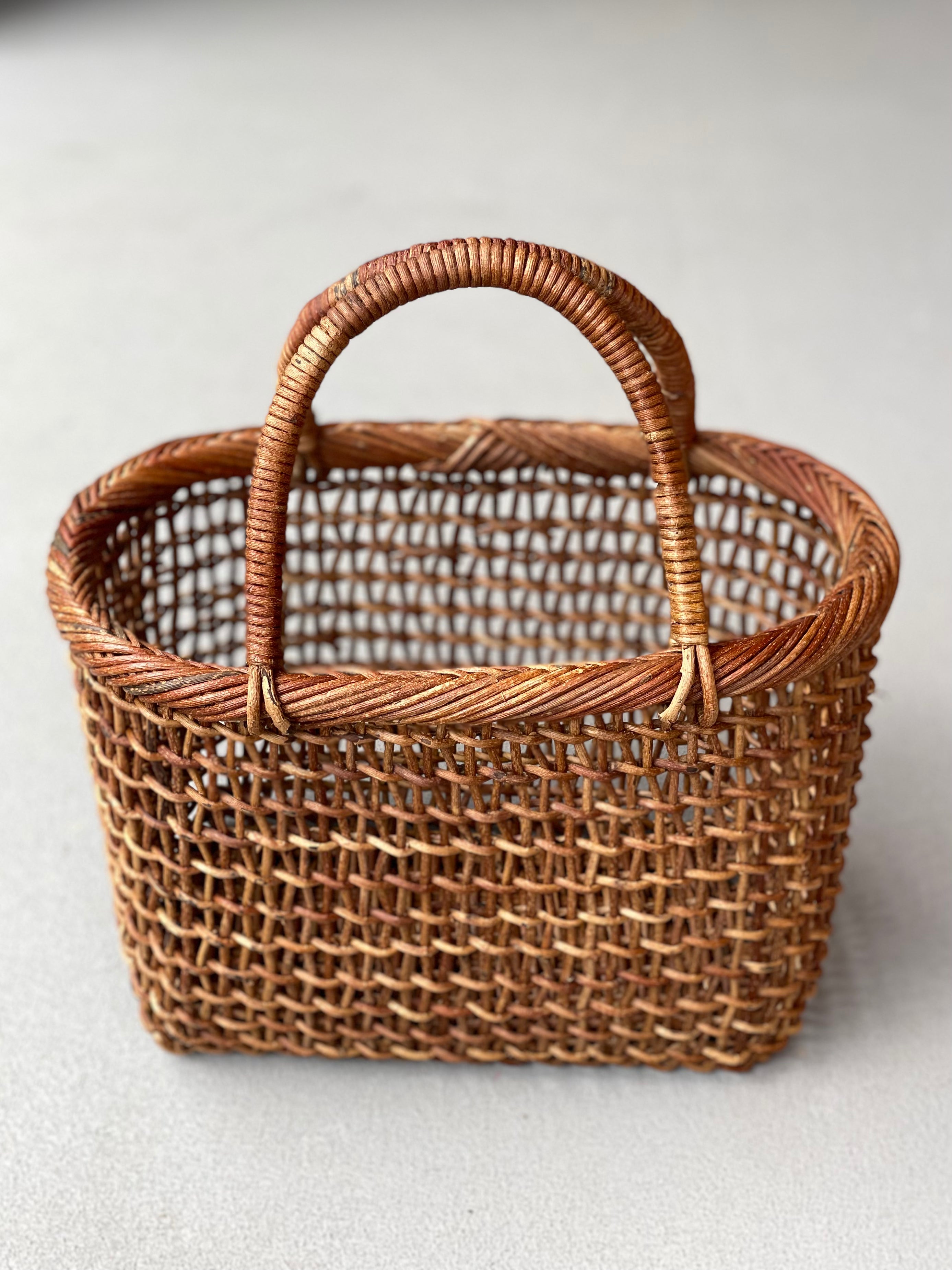 細目こだし編み７寸　あけびカゴ