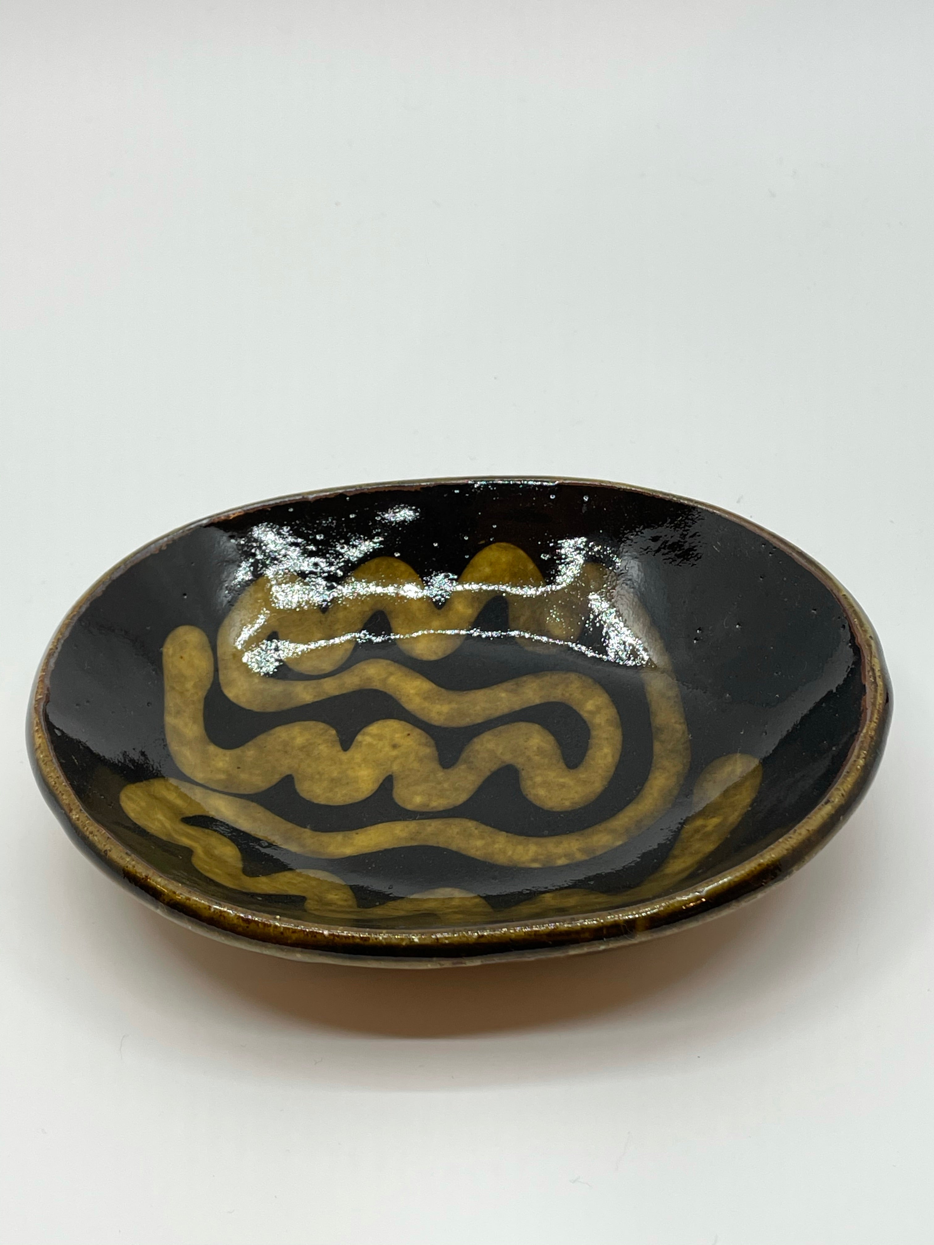 スリップウエア楕円皿1